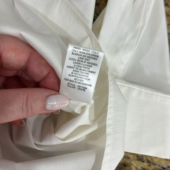 David Brooks Women's Cotton Blend Off White Button-Up Shirt Size 12 - Picture 7 of 11